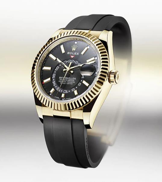 The Swiss made fake watch is made from 18ct gold.